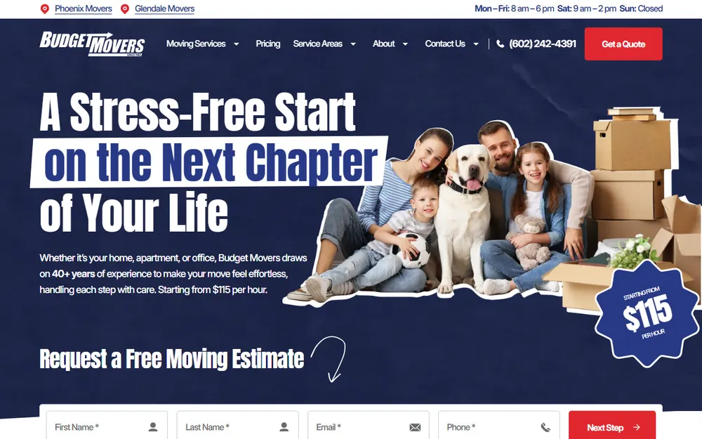 Budget Movers homepage