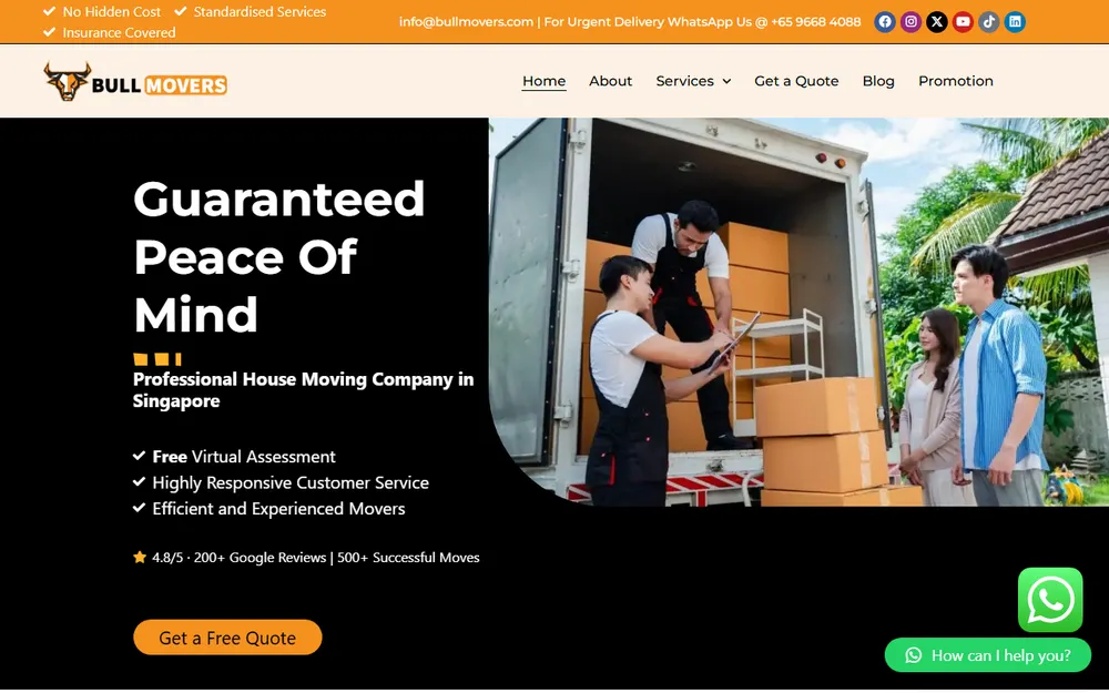Bull Movers Pte. Ltd. homepage