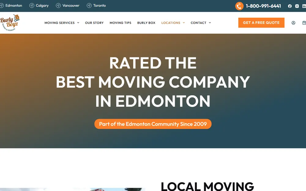 Burly Boyz Moving & Storage homepage