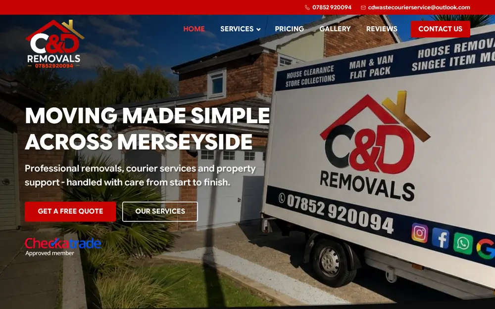 C & D Removals homepage