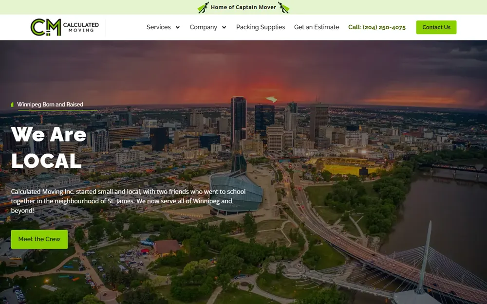 Calculated Moving homepage