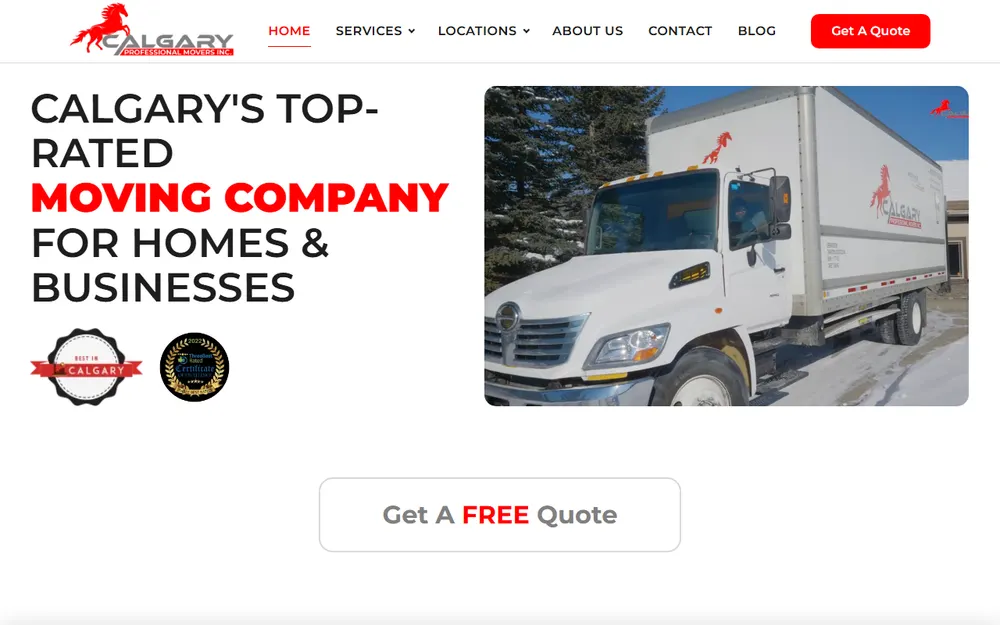Calgary Professional Movers Inc. homepage