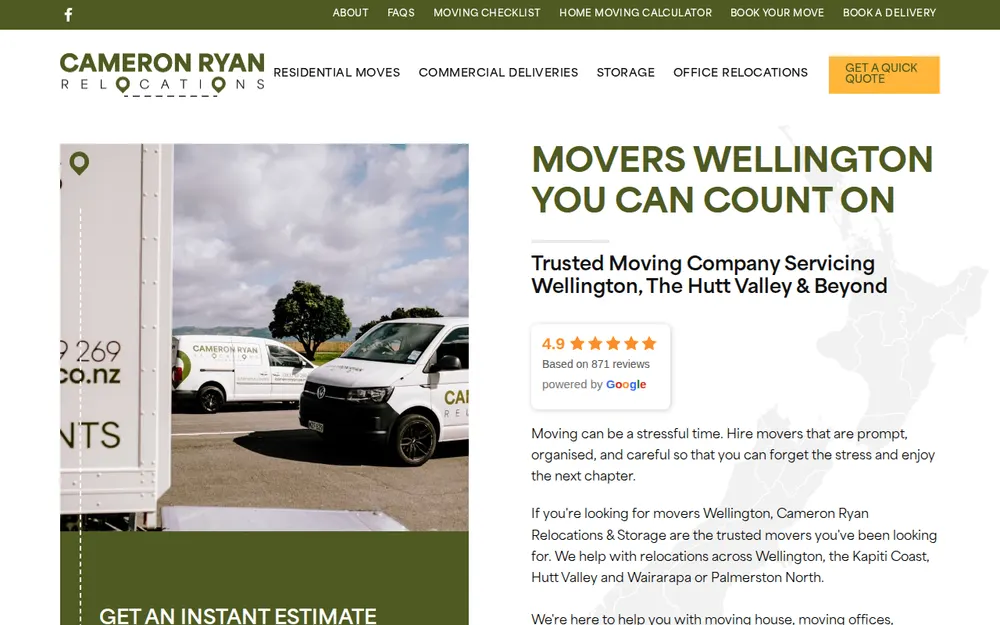 Cameron Ryan Relocations homepage