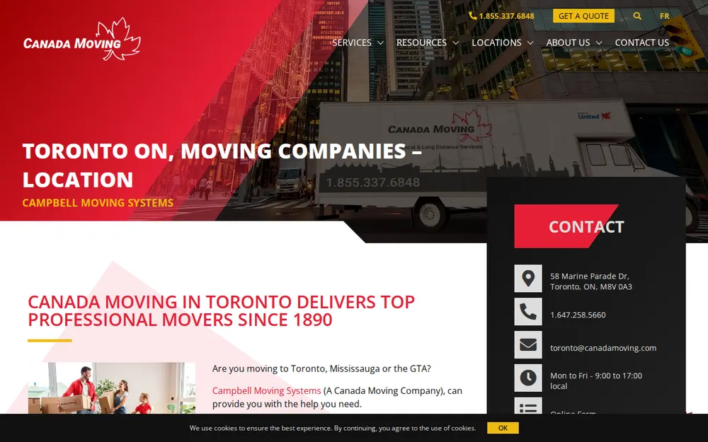 Canada Moving homepage