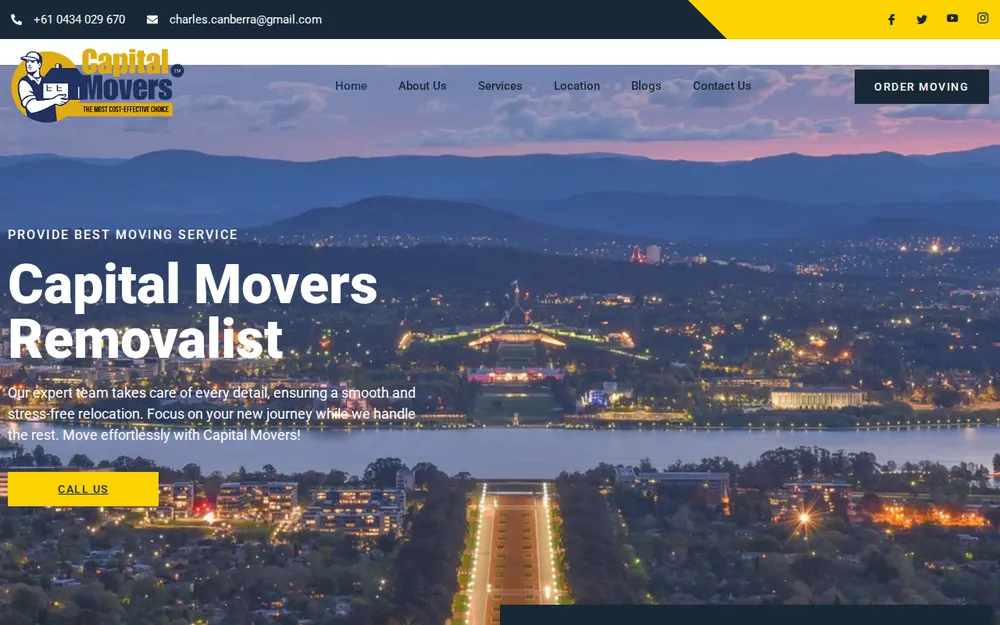 Capital Movers Canberra homepage
