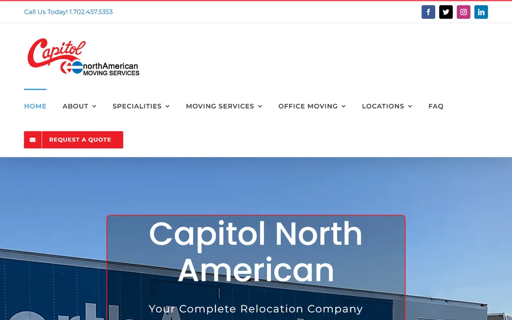 Capitol North American homepage