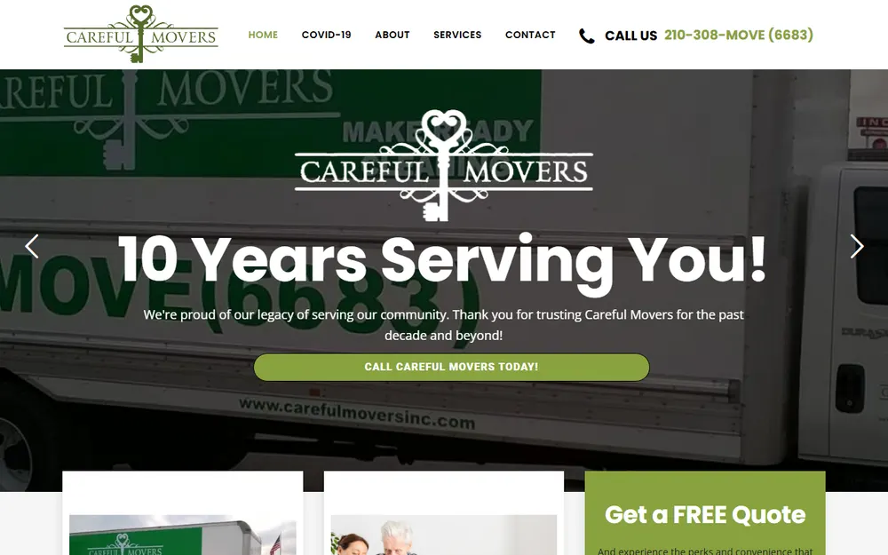 Careful Movers, Inc. homepage