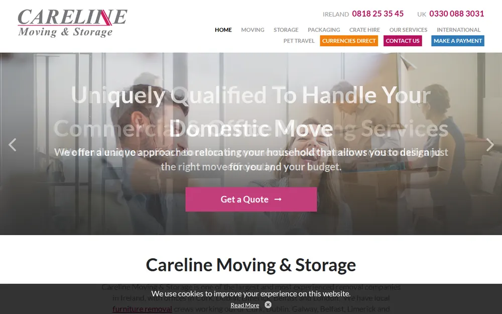 Careline Moving and Storage homepage