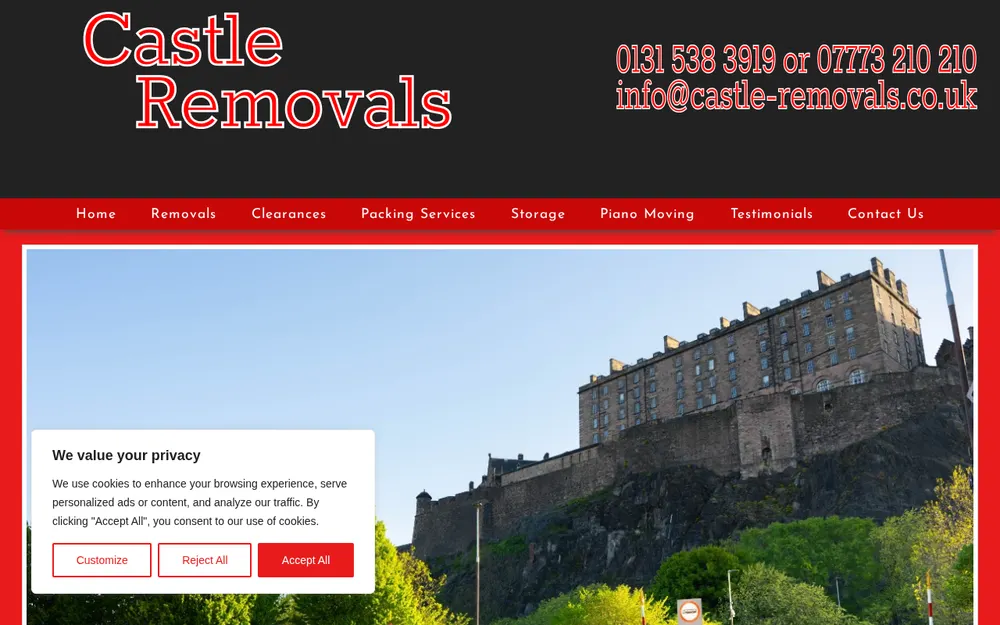 Castle Removals Ltd homepage
