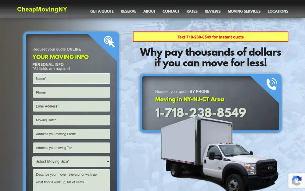 Cheap Moving NY homepage