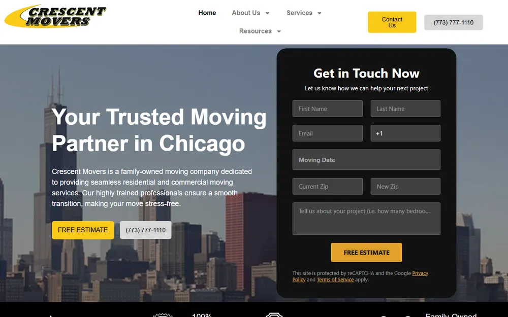 Chicago Crescent Movers homepage