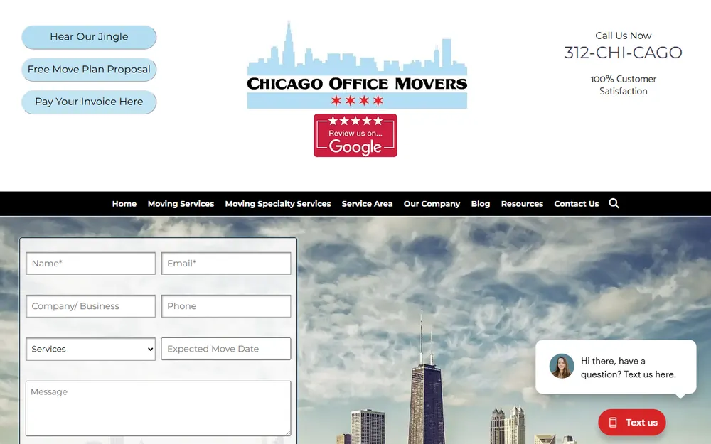 Chicago Office Movers homepage