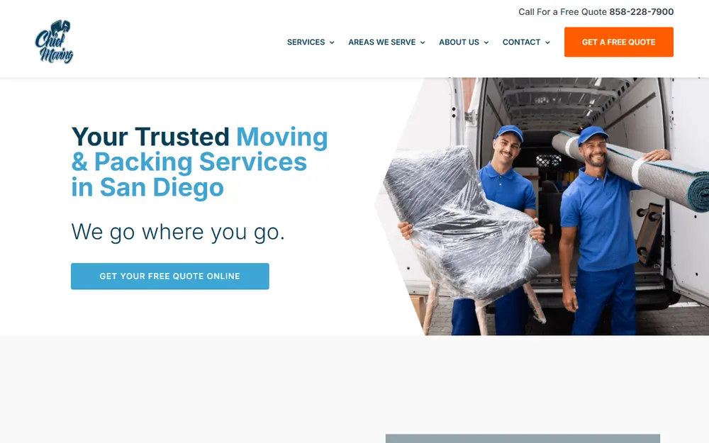 Chief Moving homepage