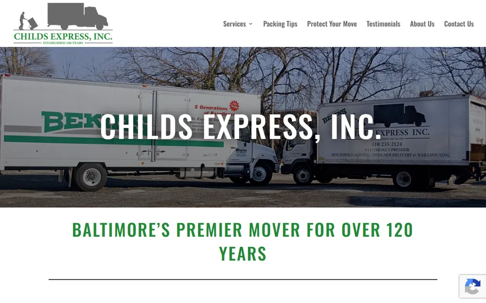 Childs Express Moving, Storage, Delivery homepage