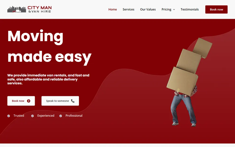 City Man And Van London homepage