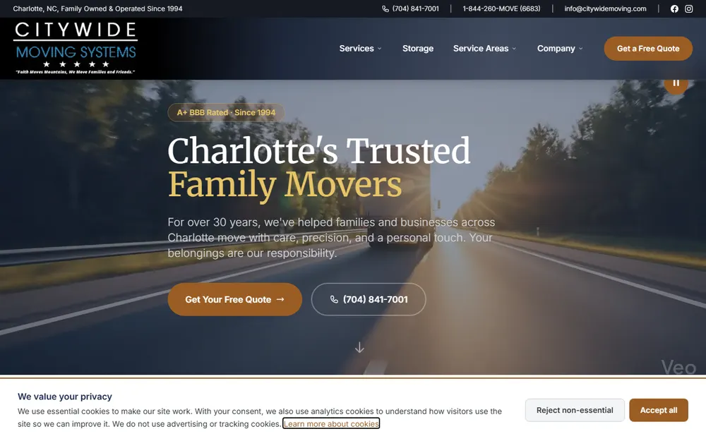 Citywide Moving Systems homepage