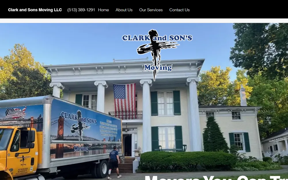 Clark and Sons Moving homepage