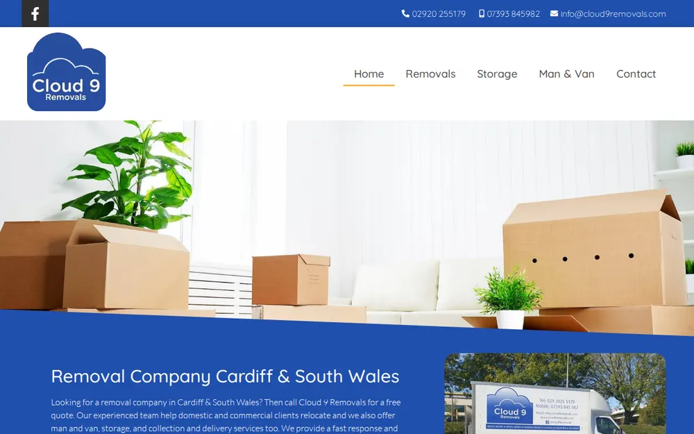 Cloud 9 Removals homepage