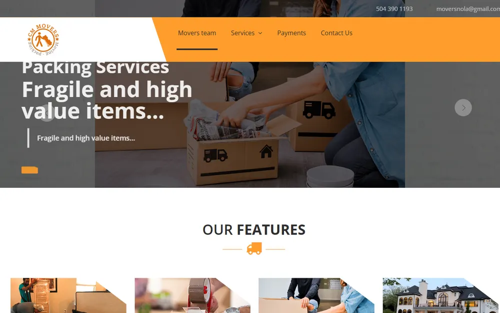 CM Movers LLC homepage