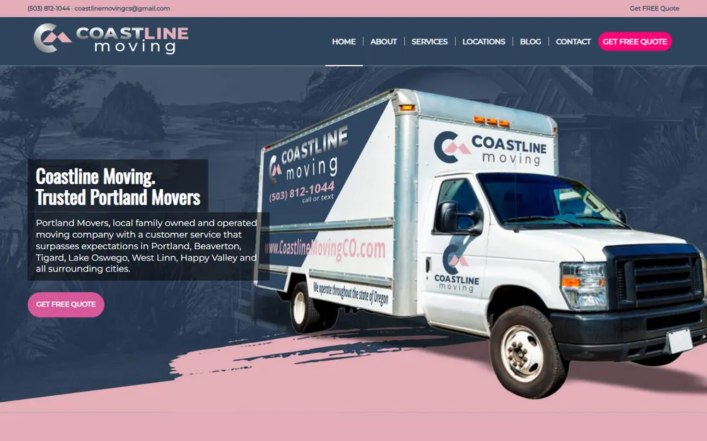 Coastline Moving homepage