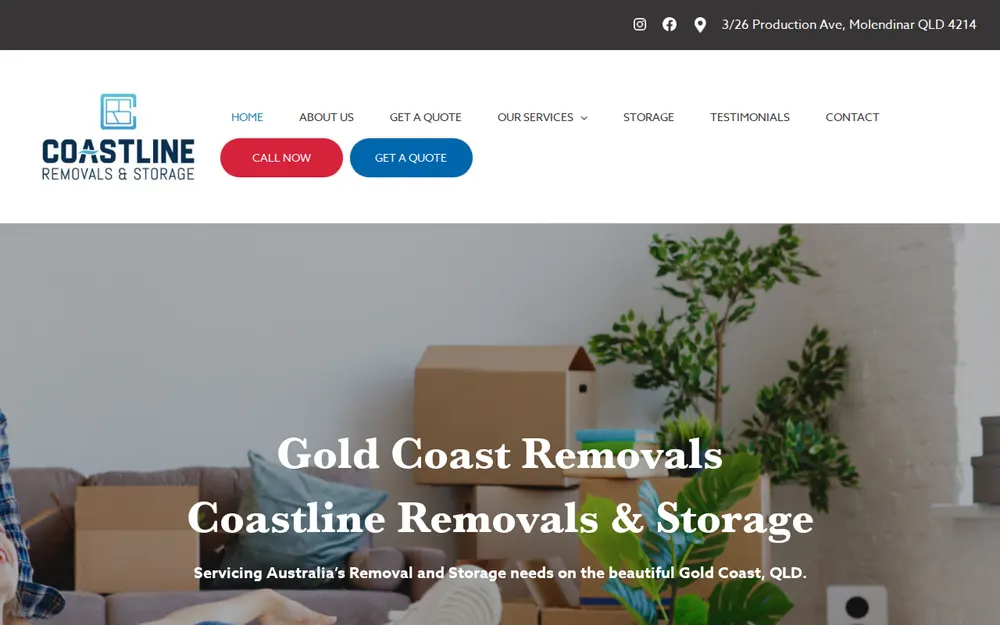 Coastline Removals & Storage - Removalist Gold Coast homepage