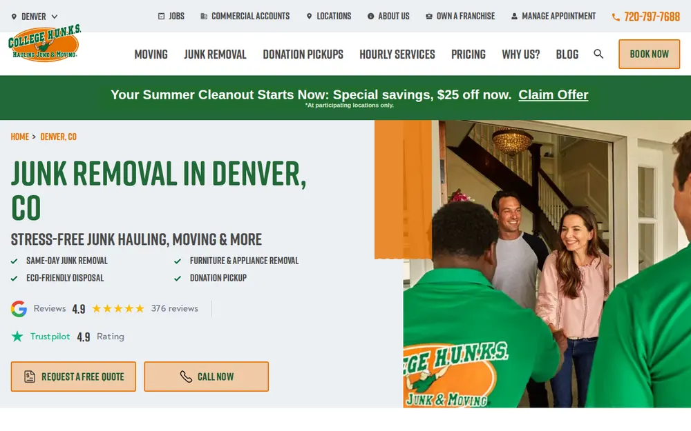 College Hunks Hauling Junk and Moving Denver homepage