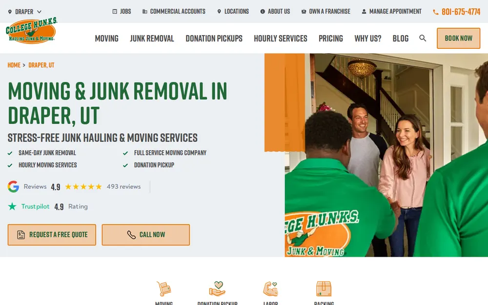 College Hunks Hauling Junk and Moving Draper homepage
