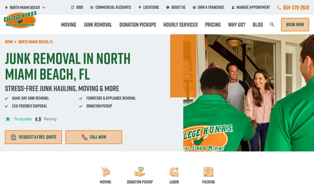 College Hunks Hauling Junk and Moving North Miami Beach homepage