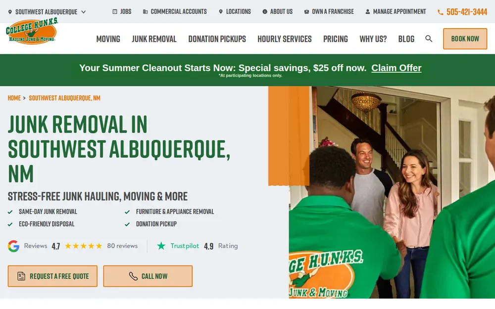 College Hunks Hauling Junk and Moving Southwest Albuquerque homepage