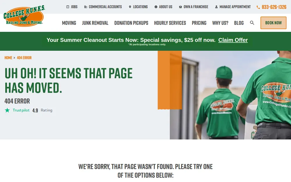 College Hunks Hauling Junk and Moving homepage