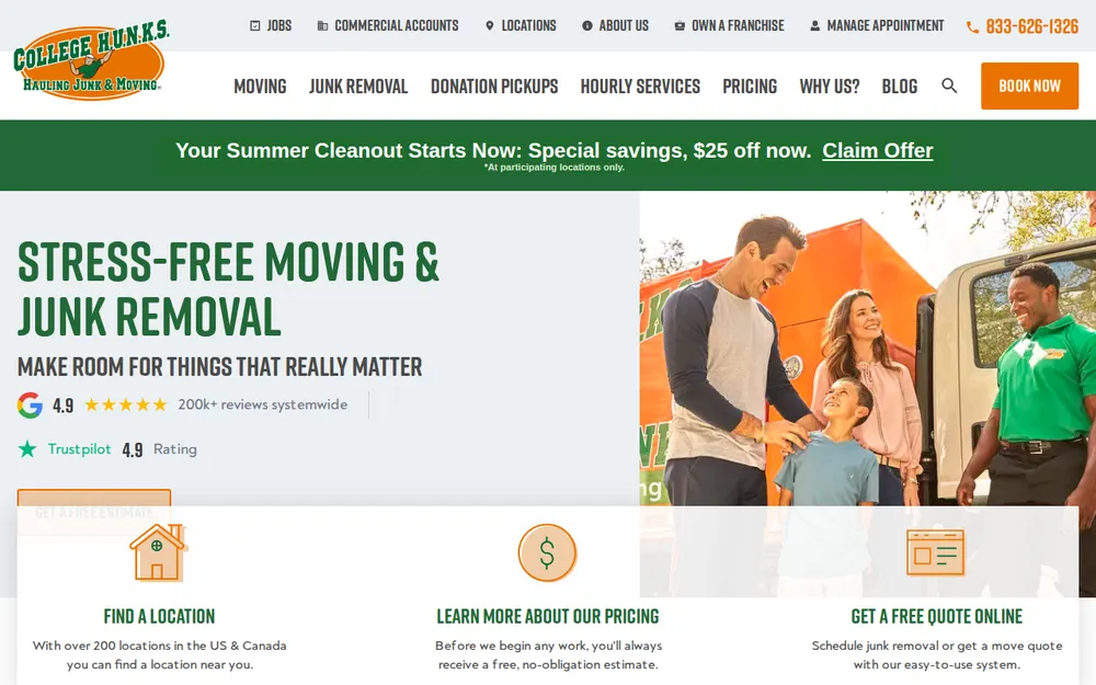 College Hunks Hauling Junk and Moving Tampa homepage