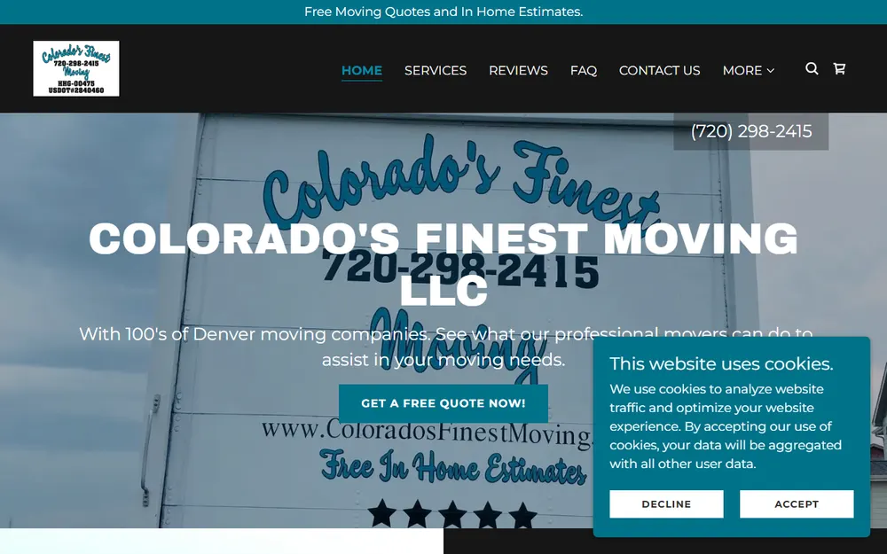 Colorado's Finest Moving LLC homepage