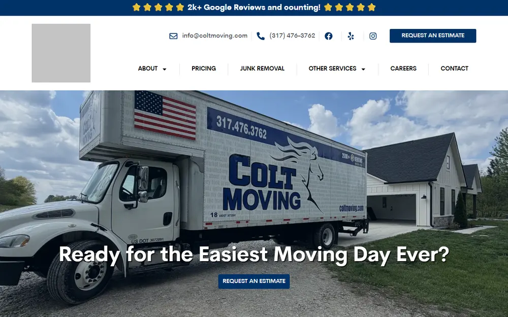 Colt Moving homepage
