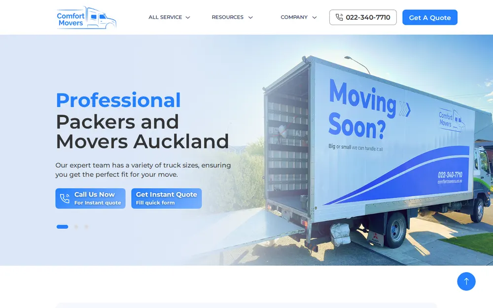 Comfort Movers homepage