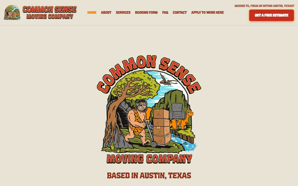 Common Sense Moving Company homepage