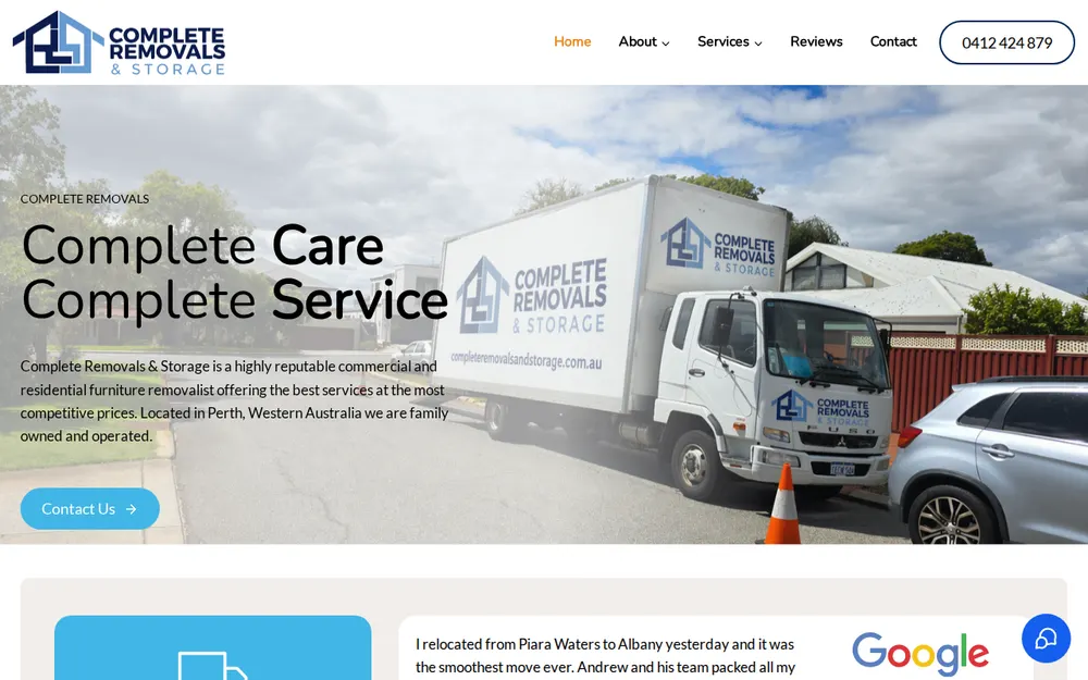 Complete Removals and Storage homepage