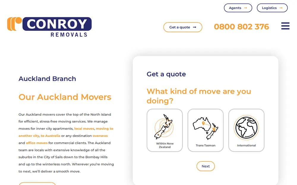 Conroy Removals homepage