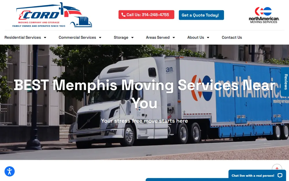 Cord Moving and Storage homepage
