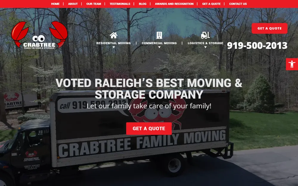 Crabtree Family Moving & Storage homepage