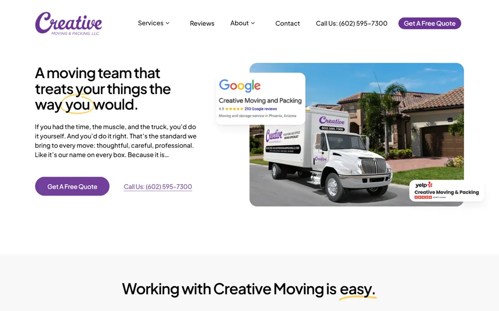 Creative Moving and Packing, LLC homepage