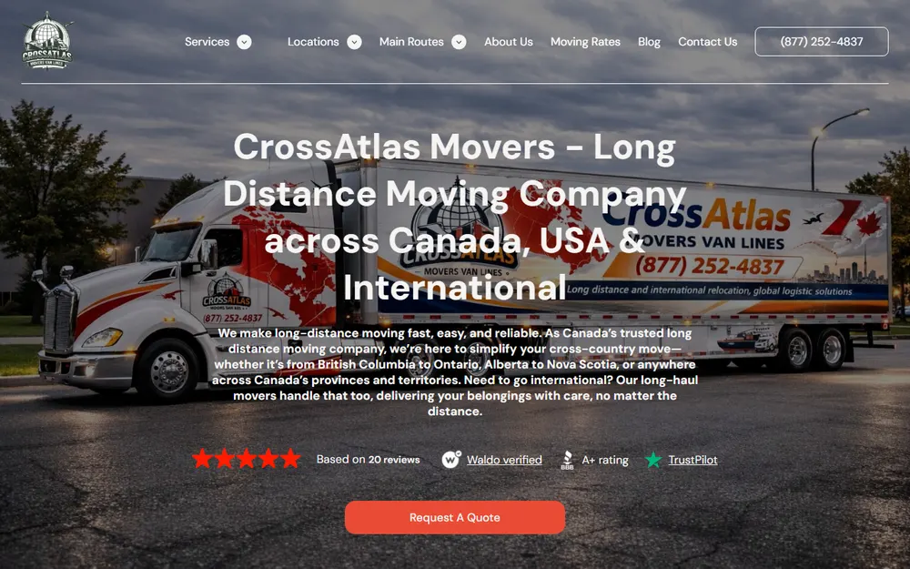 CrossAtlas Movers Edmonton homepage