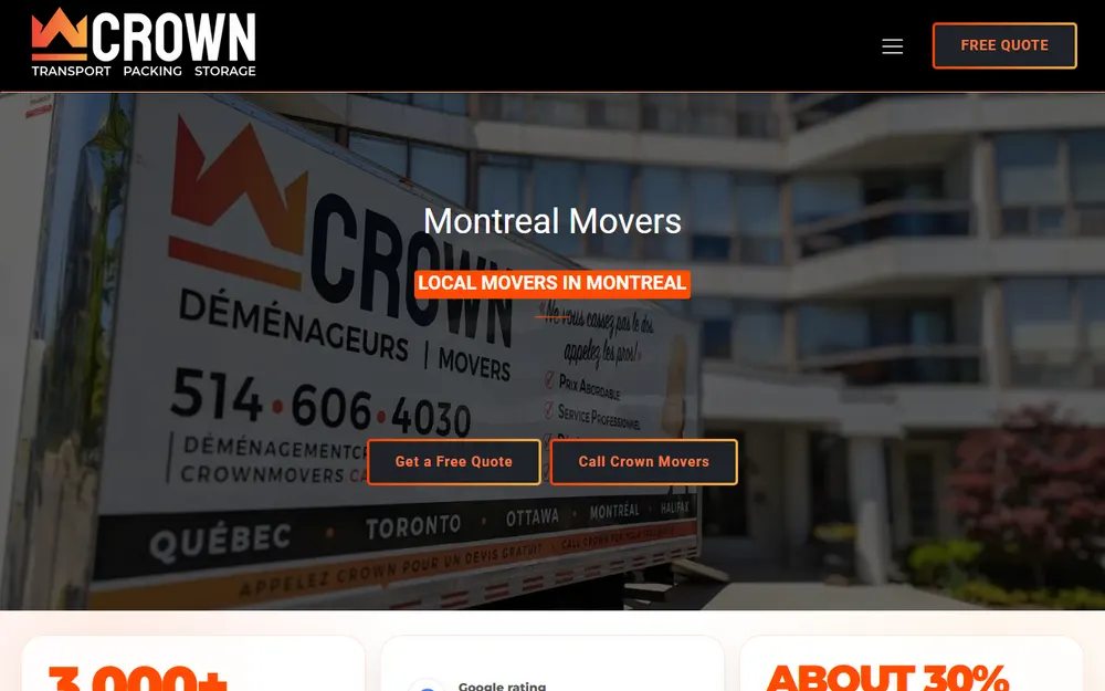 Crown Movers homepage