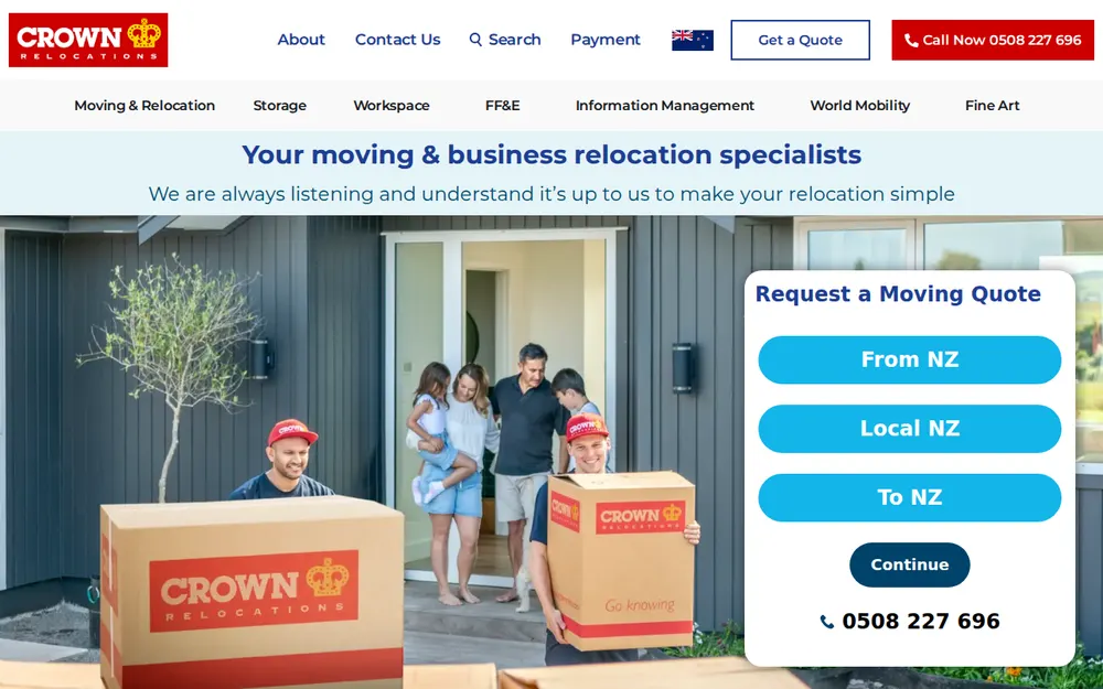 Crown Relocations - Auckland homepage