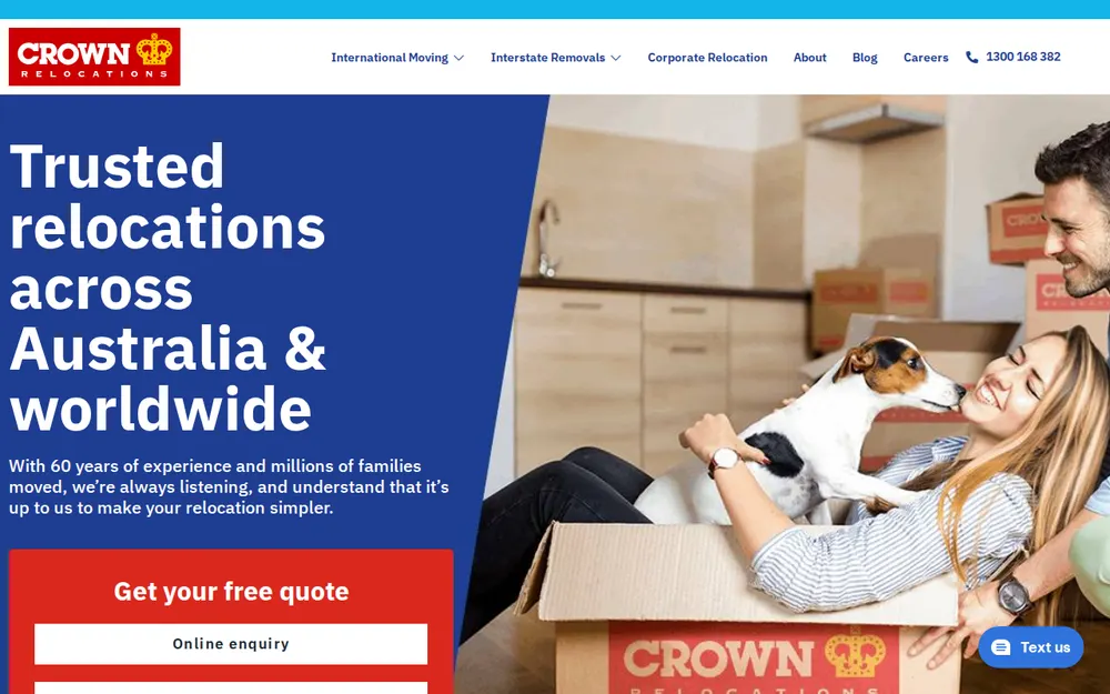 Crown Relocations Perth homepage