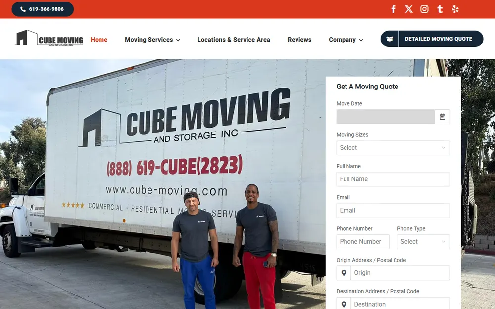 Cube Moving and Storage Inc homepage