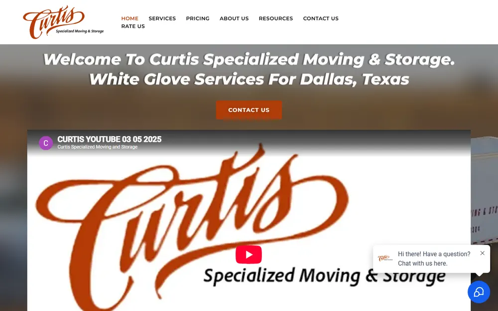 Curtis Specialized Moving & Storage homepage
