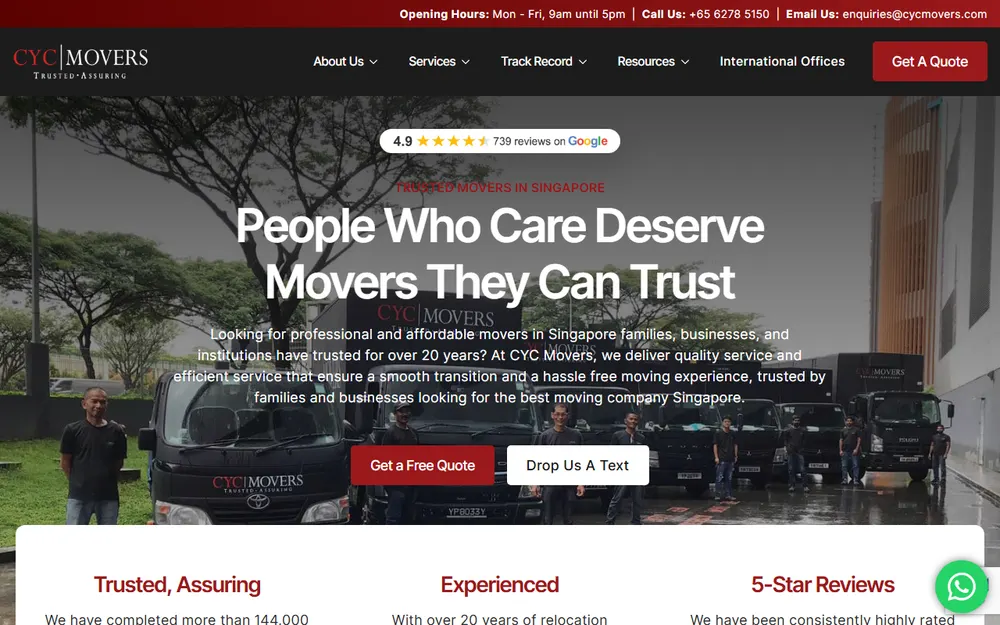 CYC Movers homepage
