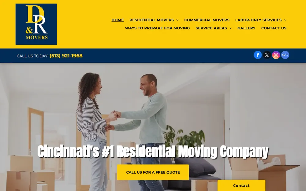 D & R Movers homepage