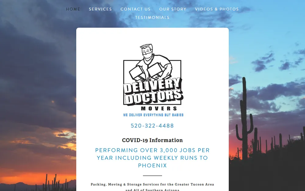 Delivery Doctors Movers homepage