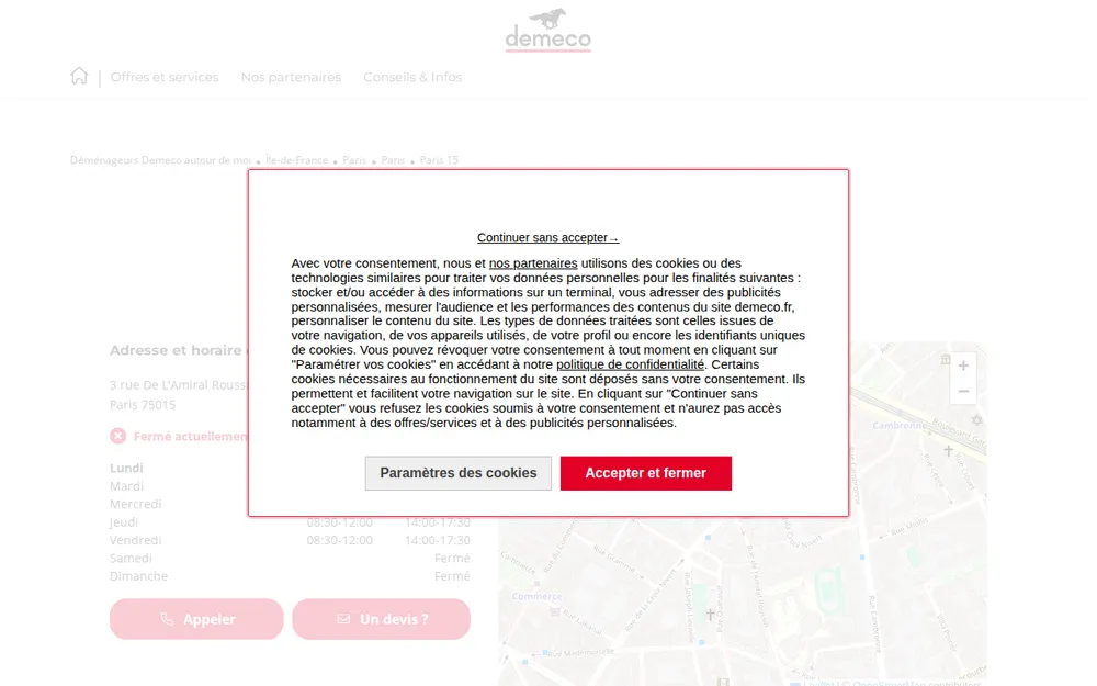 Demeco - Déménagements Quali Dem Paris homepage